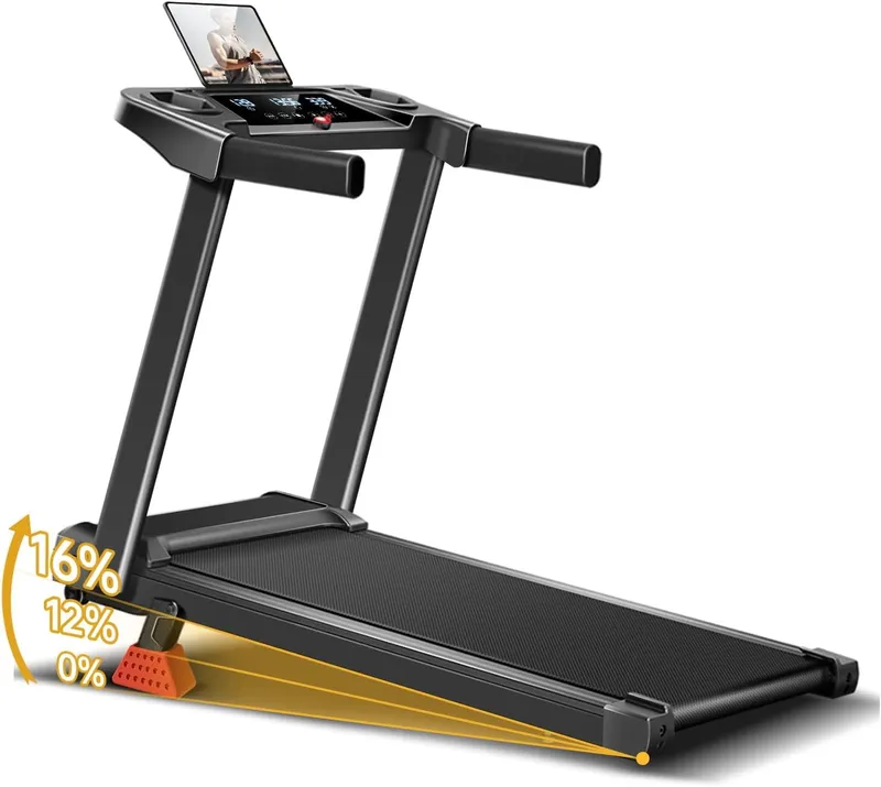 LONTEK 16% Incline Treadmill with Handle, 3-in-1