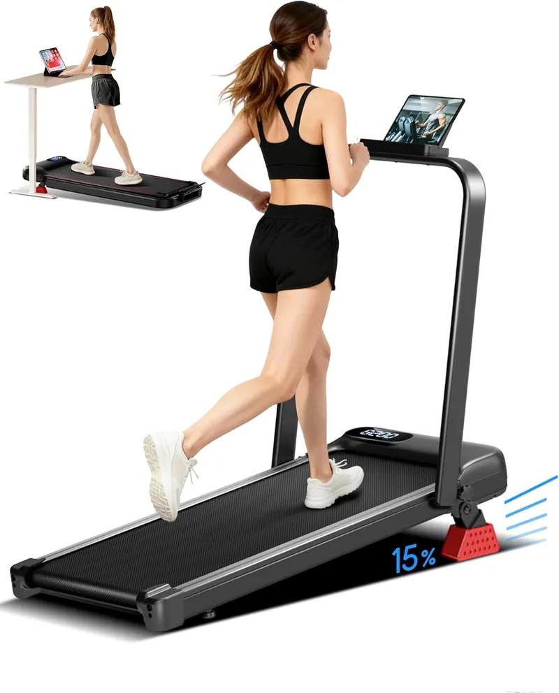 LONTEK Walking Pad Treadmill with Handle Bar